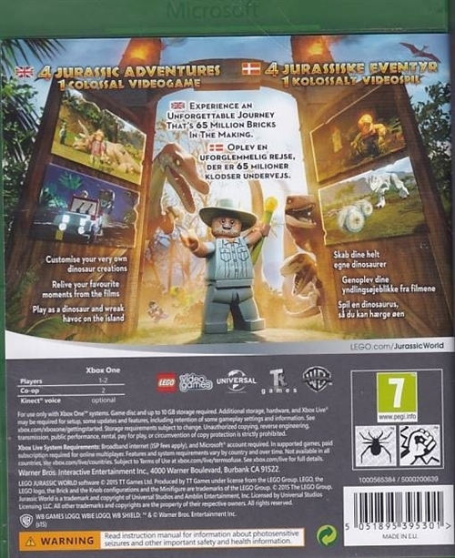 Lego Jurassic World - Xbox One Spil (A-Grade) (Genbrug)